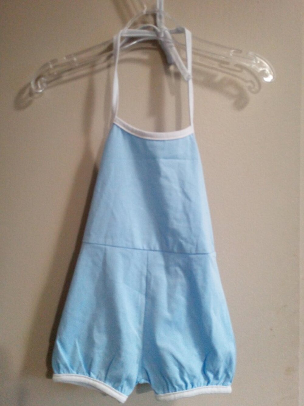 Baby Blue Trim Baby Romper